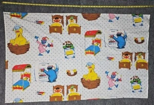 Vintage Sesame Street Muppet Characters Muppets Inc Sheet Fabric Piece 57x25 in - Picture 1 of 8