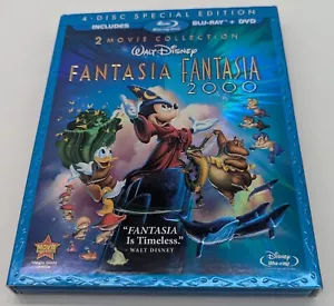 Fantasia/Fantasia 2000 (Blu-Ray/DVD Combo, 4-Disc Set) w/ Rare Slipcover TESTED - Imagen 1 de 10
