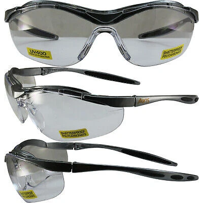 Global Vision Force Safety Glasses Wrap Around Clear Shatterproof UV400 Lenses - Image 1 of 3