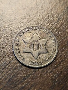 1852 US 3 CENT SILVER PIECE - Picture 1 of 4