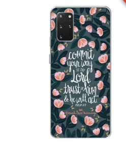 SAMSUNG COVER BIBLE QUOTES SILICONE Your Way To The Lord Psalm 37:5 - Picture 1 of 6