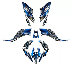 Yamaha Raptor 250 graphics racing decal kit | Free custom service #2500 blue - Foto 1 di 2