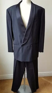 GIORGIO ARMANI Men Tuxedo Suit Double Breasted 42 made in ITALY 35x33 pants - Picture 1 of 12