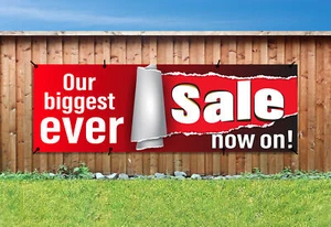 BIGGEST EVER SALE PVC Printed BANNER OUTDOOR SIGN PVC with Eyelets - Picture 1 of 2