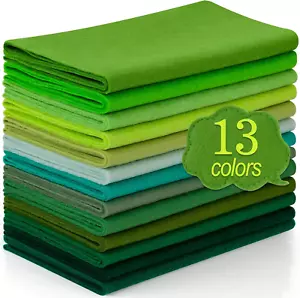13 Rolls 8"X35" 1.4Mm Thick Soft Felt Fabric Sheet 13 Assorted Green Series Colo - Picture 1 of 12