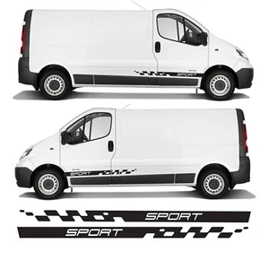 Sport Side Stripes Decal Stickers Vinyl Kit Fit Vauxhall Vivaro SWB Van Camper - Picture 1 of 3