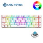White Wired Mechanical Gaming Keyboard Rgb Backlit Blue Switch68 Keys For Pc Mac