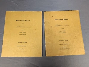 2 Historic Music Lesson Record Books Of Gretna Van Fleet Frankenmuth Michigan - Imagen 1 de 13