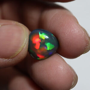 4.3 Cts 11.8x12.1x6.4 MM Real Top Grade Multi Fire Smoked Black Opal Cabochon