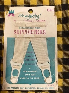 2 Vintage Neu aus altem Lagerbestand abnehmbare Strapshalter Strumpfhalter Clips Haken für Strumpf - Bild 1 von 2