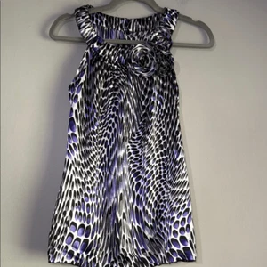 Iz Byer Black, Purple and White Sleeveless Blouse - Picture 1 of 10