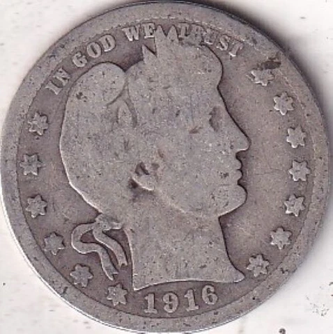 1916-D SILVER Barber Quarter - G - #276 - BEAUTIFUL COLOR - BEAUTIFUL COIN Cover