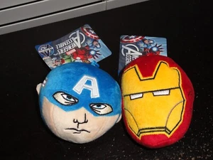 MARVEL AVENGERS ASSEMBLE 2015 BACKPACK CLIPS W/POUCH CAPTAIN AMERICA & IRON MAN - Picture 1 of 4