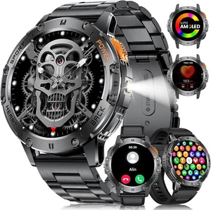 Smart Watch Men with Phone Function Lamp Wristwatch for iPhone Samsung Huawei - Picture 1 of 9