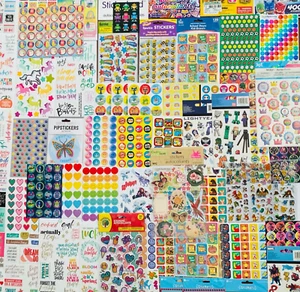 629+ STICKERS Happy Faces Hearts Stars Rainbows Unicorns Fashion Girl Power - Picture 1 of 18