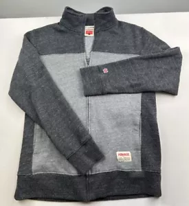 HOMAGE Sweatshirt Herren Large grau einfarbig durchgehender Reißverschluss USA - Bild 1 von 13
