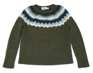 Vineyard Vines Youth Small Nordic Fair Isle Cashmere Lambs Wool Green Sweater - Picture 1 of 6