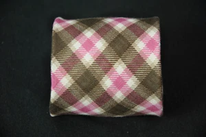 NWOT Isaia Napoli 7 Fold Tie Plaid Check Brown Pink 1425RB - Picture 1 of 8