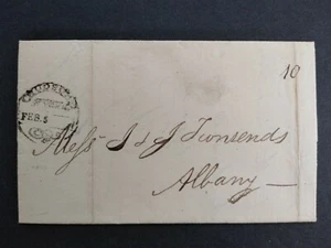 New York: Hudson 1819 Stampless Cover, Fancy Ornamented CDS, Columbia Co - Picture 1 of 3