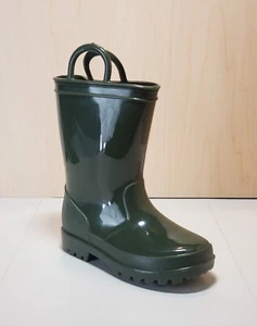 Lucky Top Toddler Waterproof Pull on Round Toe Rubber Rain Boot w/ Hoops - Picture 1 of 16