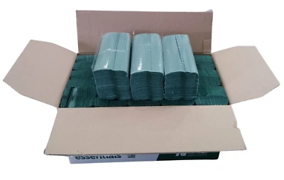Green Quality C-Fold Fold Paper Hand Towels / Napkins / 1 Ply CASE OF 2560