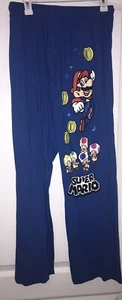 super mario pajamas Large Blue Vintage Cotton Polyester - Picture 1 of 11