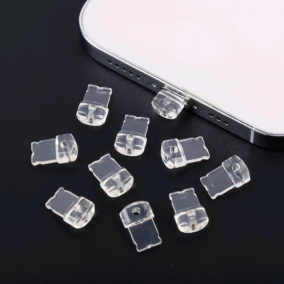 5pcs Anti-Dust Plug Clear Charge Port Dust Plug For iPhone Stopper Protection - Image 1 of 4