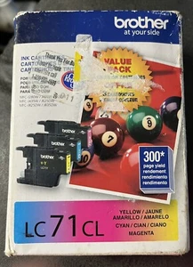 GENUINE Brother LC71CL 3 PACK Color Ink Cartridges Date 6/2019 - Picture 1 of 4