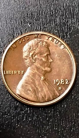 1982 D Penny Large Date Copper 3+ Grams. Used Condition Cover