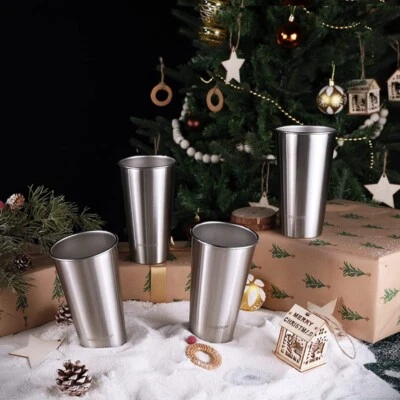 HAUSHOF Pint Cup 20 oz Stainless Steel Cups, Stackable Metal Drinking Cups 4Pack - Image 1 of 4