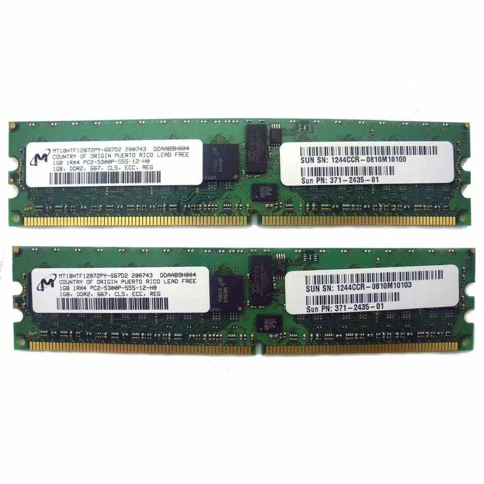 Sun X4298A Memory Kit 2GB 2x 371-2435 X7291A Blade x6220 - Image 1 of 3