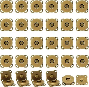 30 Sets Magnet Druckknöpfe, 14 mm Bronze Magnetknopf für Kleidung, Taschen, Pur - Bild 1 von 6