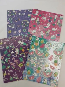 Set Of 4 Innovative Designs Girls Glittery 2~ Pockets Portfolio Folders NEW! - Picture 1 of 10