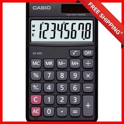 Basic Black Pocket Calculator SX-300: 8-Digit Display, Lightweight & Efficient - Image 1 of 4