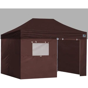 Eurmax USA Full Zippered Walls for 10x15 Sidewall Canopy Kit Brown - Picture 1 of 8
