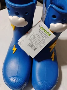 Crocs Handle It Regenstiefel blau / Lightning Bolt 210027-4KZ Größe J3 - Bild 1 von 7