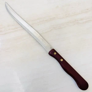 Vintage EKCO ETERNA Stainless Steel Carving Knife with Wood Handle –8” Blade USA - Picture 1 of 10