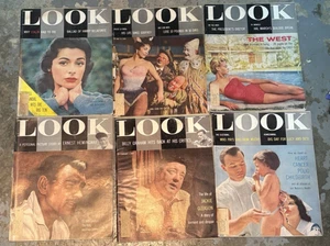 Lot of 6 Look Magazine 1956 Bergman Hank Aaron Gable Gina Belafonte Gleason - Bild 1 von 7