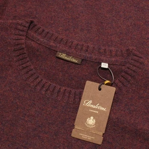 Stenstroms NWT Crew Neck Sweater Size XXL in Red / Orange / Blue 100% Cashmere - Picture 1 of 9