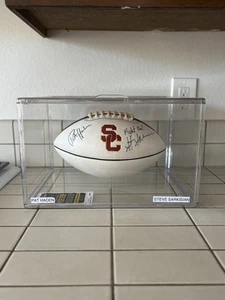 Steve Sarkisian & Pat Haden Autograph Football with COA (Football Case included) - Picture 1 of 4