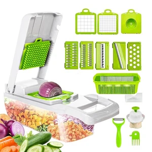 Vegetable Chopper Cutter Slicer Multifunctional 14-in-1 Food Veggie Salad Oni... - Picture 1 of 6