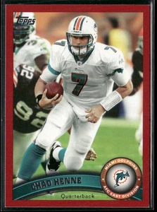 2011 Topps Chad Henne #255 rosso /77 Miami Dolphins - Foto 1 di 2