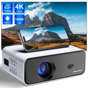4K Projector 35000LMS Android 1080P HD 5G WiFi Bluetooth Video Home Theater HDMI - Picture 1 of 11