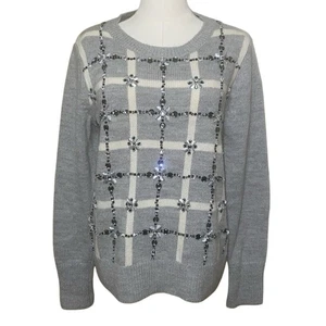 Banana Republic Limited Edition Wool Blend Embellished Rhinestone Sweater Size M - Picture 1 of 7