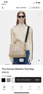 Marc Jacobs The Canvas Medium Tote Bag Black Handbag | Brand New With Tags - Picture 1 of 8