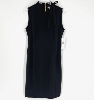 Vestido Calvin Klein Mujer 12 Negro Clásico Preppy Carrera Oficina Femenino Lazo Foto 1 de 4