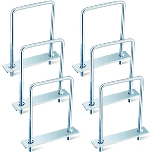 6 Pcs Square U Bolts Zinc Plated, Heavy Duty Carbon Steel U Bolt Industrial and - Picture 1 of 12