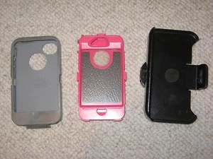 OtterBox Defender 6930 for iPhone 4 Pink, Grey Cover Rotating Belt Clip Used - Picture 1 of 4