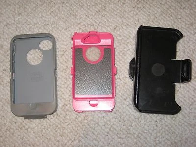  OtterBox Defender 6930 for iPhone 4 Pink, Grey Cover Rotating Belt Clip Used - Image 1 of 4