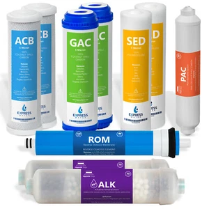 1 Year Alkaline System Replacement Filter Set 10 Filters With 100 GPD Membrane - Picture 1 of 9